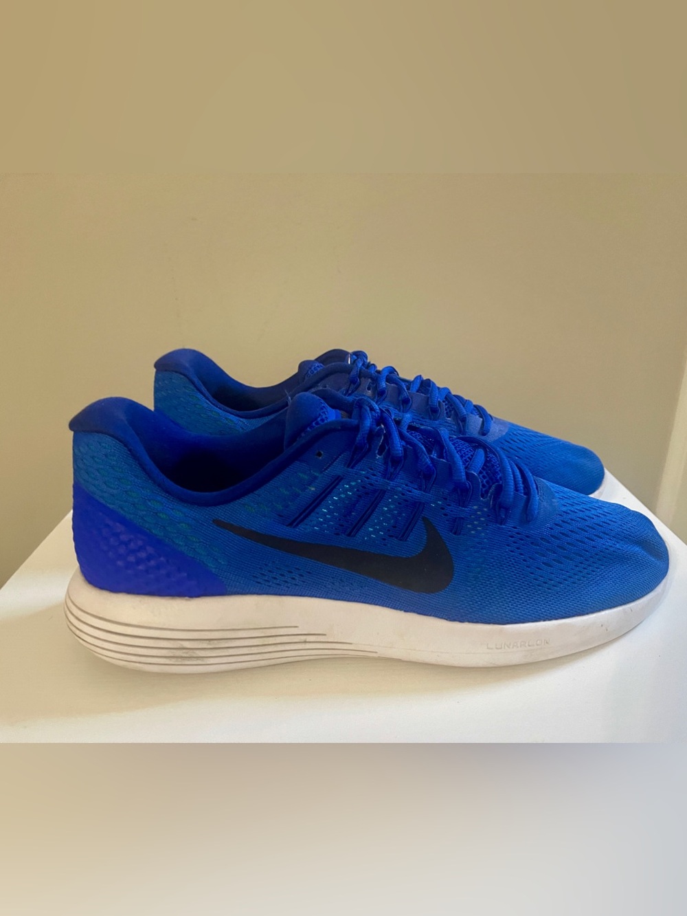 Nike Lunarglide 8 Mens Sneakers Size 12 Blue Athletic Running Shoes 843725-400